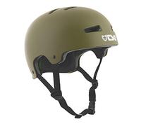 TSG Evolution Solid Color Casco de Skateboarding, Unisex Adulto, Verde (Satin Olive), L/XL (57-59 cm)