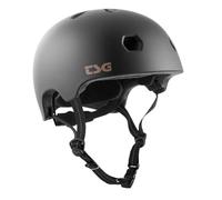 TSG Meta Solid Color - Casco Semi-Integral, Verano, Unisex, Color Negro Satinado, tamaño Large/Extra-Large
