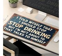 TSGB Alfombrilla para mouse con texto en inglés "Work Funny Stop Drinking: The Battle Within", alfombrilla de escritorio grande