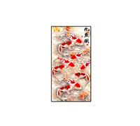 TSHAOSHUNHT Impresión de lienzo cuadro de arte de pared estilo chino abstracto nueve buena suerte cartel de pez koi decoración moderna para sala de estar 40x80cmx1 sin marco