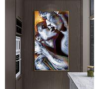 TSHAOSHUNHT Pareja besándose retratos cartel del cuerpo humano impresiones en lienzo dormitorio Hotel decoración del hogar cuadro de arte de pared 30x60cmx1 sin marco