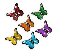 TSHAOUN 6 Pezzi Farfalla in Metallo, Arte Della Parete del Giardino per Decorazioni da Appendere all'Interno per Esterni, Decorazioni per Recinzioni per Pareti di Casa, 3,5 x 2,8 Pollici (Multicolor)