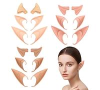 TSHAOUN 9 Pares Orejas de Elfo, Orejas de Hada Orejas de Elfo de Látex Accesorios para Vestir Elfos para Cosplay, Halloween, Carnaval, Fiesta de Anime, 2 Tamaños (Claro, Rosa, Oscuro)
