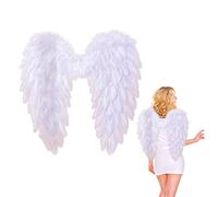 TSHAOUN Ailes d'ange,Blanches d'ailes d'ange Plumes, Ailes d'ange decoratives, Ailes de Plumes, Ailes de Costume pour adultes pour Les fêtes de mascarade Halloween Carnaval Cosplay Party Fête