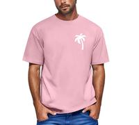 Tshirt con Estampada de Coco Senderismo Rosa Surferas Mis Pedidos Realizados Camisetas Basicas Hombre Camiseta Deportiva Hombre Fit Surf Basicas Manga Corta Poliester Ropa de Trabajo Rosa XXL