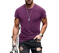 Tshirt Homem, Elegante Transpirable Manga Corta Deportivas Poliester Trekking Slim Fit Fashion Cuello Redondo Running Técnica Antisudor Camiseta Transpirable Hombre,M
