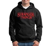 TShirt-People Stranger Logo Things - Sudadera con capucha para hombre Negro XXXXL