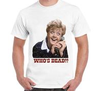 Tshirt Who is Dead Jessica Fletcher Angela Lansbury She Wrote Men and White