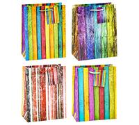TSI 84011 12 - Bolsas de regalo (tamaño mediano, 3 modelos surtidos), diseño a rayas