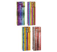 TSI 84281 - Bolsas de regalo para botella (12 unidades, modelos surtidos), diseño de rayas