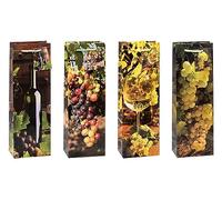 TSI 85285 - Bolsas de regalo para botellas, paquete de 12 unidades con diseño de vid, 4 modelos surtidos