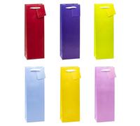 TSI 86291 - Bolsas de regalo en colores modernos, paquete de 12 unidades, tamaño: botella (33 x 10 x 9 cm)