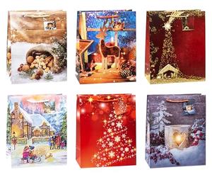 TSI 87310 - Bolsas de regalo (12 unidades, tamaño grande, 32 x 26 x 13,5 cm)