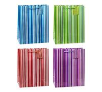 TSI - Bolsas de regalo (4 modelos, 12 unidades), diseños de líneas de colores