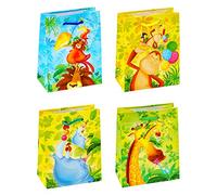 TSI - Bolsas de regalo con motivos infantiles (tamaño pequeño, 12 unidades con 4 modelos distintos)