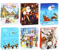 TSI - Bolsas de regalo (tamaño grande, 12 unidades, 6 modelos diferentes), diseño navideño infantil