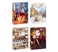 TSI - Bolsas de regalo (tamaño XXL, 12 unidades, 4 modelos diferentes), diseño navideño 7