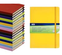 TSI Cuaderno A5 cuadriculado, color naranja azafrán, 192 páginas, con bolsillo interior, marcapáginas, cierre elástico, número de referencia 63555-OR