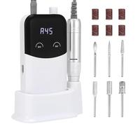 TSJyrinth - Kit de lima de uñas eléctrica, taladro eléctrico portátil 13 en 1 para uñas acrílicas y de gel, máquina de taladro de uñas recargable de 45000 RPM para salón en casa