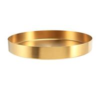 Tskcvy Bandeja Redonda Dorada, Bandeja Decorativa de Metal, Bandeja de Maquillaje, Organizador para Tocador, BañO, Vestido, Acabado de LatóN Mate, 7,9 Pulgadas