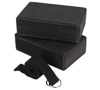 Tskcvy Conjunto de Bloque de Yoga y Correa de Yoga Espuma EVA Bloques de Yoga Antideslizantes Suaves Universal Pilates Ejercicios de Estiramiento y TonificacióN Negro
