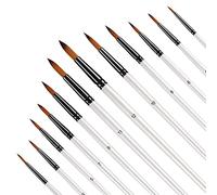 Tskcvy Juego de 12 Piezas Pinceles de Pintura AcríLica, Pinceles Profesionales para Pintura de Artista de Punta Redonda para Pintura Al óLeo de Acuarela AcríLica