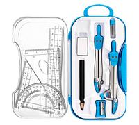 Tskcvy Juego de GeometríA Kit de Suministros MatemáTicos de 10 Piezas, Que Incluye BrúJula, Transportador, Regla, Borrador, LáPiz, Etc., para Dibujar y Medir