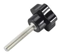 Tskcvy M8 x 50mm Tornillo de apriete perilla de mano de estrella de repuesto roscado Negro Tono de plata