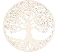 TSKDKIT árbol De La Vida De Madera Decoración De Pared De 28 Cm Redondo Arte De Pared De Madera árbol De La Vida Recortado Decoración Colgante árbol De Madera Escultura De Pared para Regalo Del Hogar