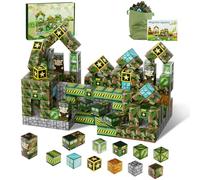 TSKER Bloques Magneticos Construccion Niños - 130 Piezas Cubos Magneticos para Niños, Bloques de Construcción Magnéticos Construye un Base Militar, Gran Regalo para Mayores de 3 Años