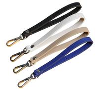 Tskijun Correa de muñeca de piel sintética con llavero con patrón de cruz, accesorio de repuesto para bolso de mano, Blanco, azul, caqui y negro