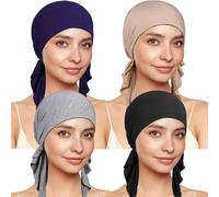 TSKNOMO 4 Piezas Pañuelos de Quimioterapia para Mujeres, Pañuelo Preanuado para la Cabeza Cáncer Pañuelos para la Pérdida de Cabello, Talla única