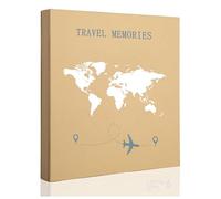 Tslespcx Álbum de fotos de viaje de 4 x 6 pulgadas, 600 fotos, 5 imágenes por página, 600 bolsillos, cubierta de papel kraft refinado, álbum de fotos de vacaciones, diseño de mapa del mundo, aventura