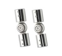 TSLVTA Conector de Varilla de 2 Piezas, Ajustable, Resistente, for Ducha, for Ventana salediza, Conector de Codo de Acero Inoxidable con Tornillos, 25 mm, Cepillado(25mm Polished)