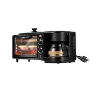 TSLVTA Máquina de Desayuno 3 en 1, Plancha Antiadherente, pequeños electrodomésticos de Cocina versátiles, Horno Tostador con cafetera for Huevos y Salchichas