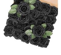 TSMORY 1 caja de rosas de espuma suave, tallos flexibles, arreglos florales, bodas, cumpleaños, decoración del hogar, flores artificiales