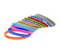 TSMORY 12 pulseras de silicona elásticas unisex para aprender, joyas para mujeres y hombres, memorizadas las fórmulas, Size reference picture, Resina