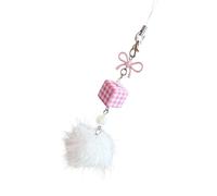 TSMORY 2. Llavero de metal ligero para teléfono con colgante de oso/lazo y textura para decoración de bolsos, decoraciones únicas de cadena de teléfono, Cuerda para colgar, Little bear