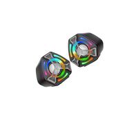TSMORY Altavoz USB para computadora con iluminación de color con modo de iluminación dinámico y mejora la auditoria para configuraciones de juegos de PC, altavoz para juegos de PC