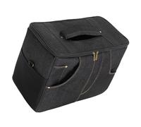 TSMORY Bolsa de transporte para amplificador de guitarra de viaje, estilo retro, textura de tela, partición interna, absorción de golpes, para uso al aire libre, accesorio de músico, Black, M, Mass
