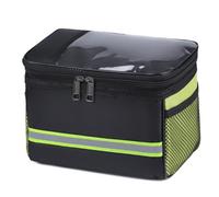 TSMORY Bolsa organizadora para manillar de bicicleta, bolsa organizadora de alforjas grandes para bicicletas, bolsas de almacenamiento frontal con tiras reflectantes, fácil instalación