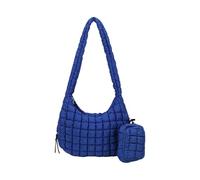 TSMORY Bolso de hombro acolchado con pequeño bolso de maquillaje con cremallera para mujer, gran capacidad, ligero, bolsa de transporte cruzada, Blue, As shown in the figure