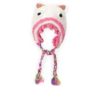 TSMORY Bonita gorra de punto de felpa con diseño de monstruos para esquí, senderismo, tamaño dama, resistente al viento, con solapa trenzada para las orejas, blanco, XS-XL