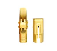 TSMORY Boquilla para saxofón soprano, boquilla para saxofón 5C/6C/7C/8C/9C con tapas, almohadillas para instrumentos musicales, accesorio de metal