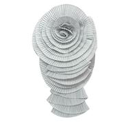 TSMORY Broche de solapa plisado de moda con flores grandes para vestido y camisa para mujer, adorno de pin de pecho, As shown in the figure, fibra de poliéster