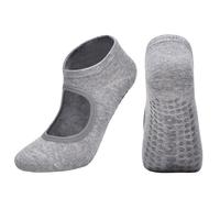 TSMORY Calcetines de pilates para mujer, antideslizantes, de algodón transpirable, para gimnasio, entrenamiento, fitness, baile, trampolines, absorción de pilates
