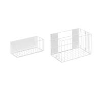 TSMORY Canasta plegable de metal para la colada, sistema de montaje para toallas, detergente, organización de espacios, ahorro de espacio, no cesta de taladro