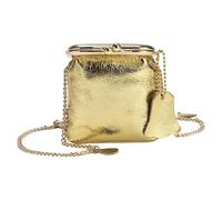 TSMORY Cartera cruzada multifuncional, correa de cadena ajustable, impermeable, organizadores compactos para artículos esenciales, Gold, Length 8cm*Height 9cm*Thickness 4cm