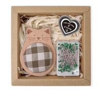 TSMORY Cojín de costura de hilo de seda de felpa suave con 100 pines surtidos para proyectos y alfileres chapados en hierro