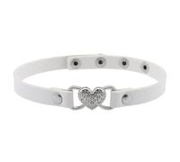 TSMORY Collar clásico de cuero con forma de corazón y diamantes de imitación para una colección de joyas elegante para uso diario, talla única, como se describe, como se describe